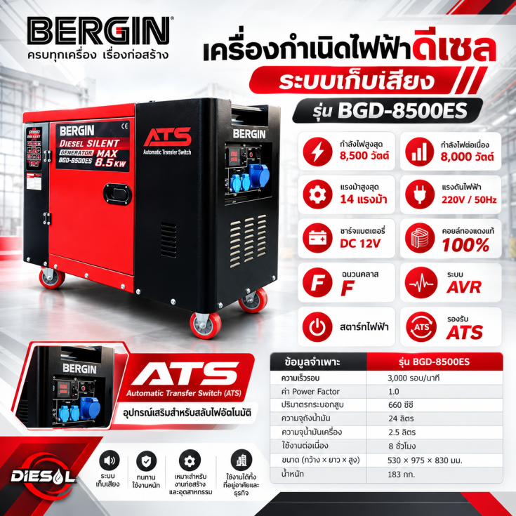 เครื่องกำเนิดไฟฟ้าดีเซล DG-5800ES